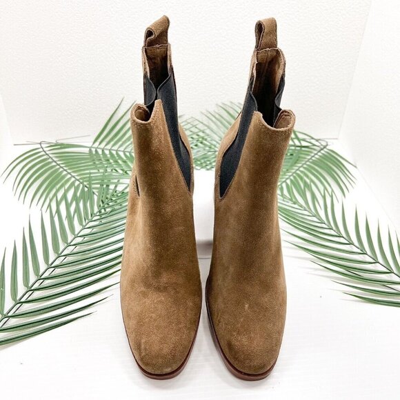 Steve Madden Rhiannon Brown Suede Almond Toe Ankle Chelsea Boots Size 7.5M NWOB - Picture 2 of 13